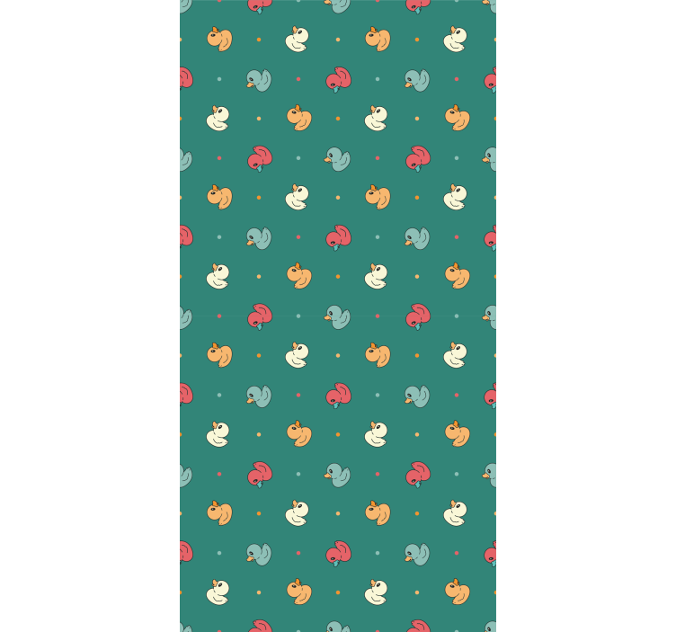 Cute animal wallpaper with multicolored rubber duckies - TenStickers