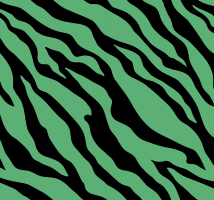 Cute animal wallpaper green zebra design - TenStickers