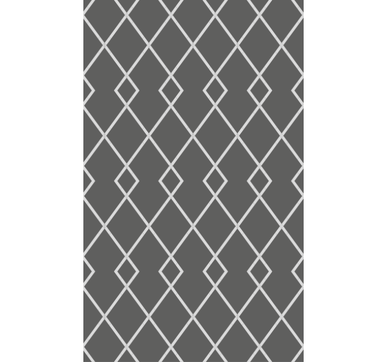 Dining room wallpaper in gray and white diamonds - TenStickers