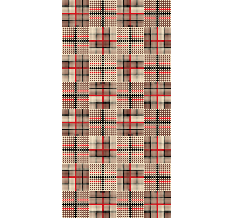 Dining room wallpaper in brown plaid pattern - TenStickers