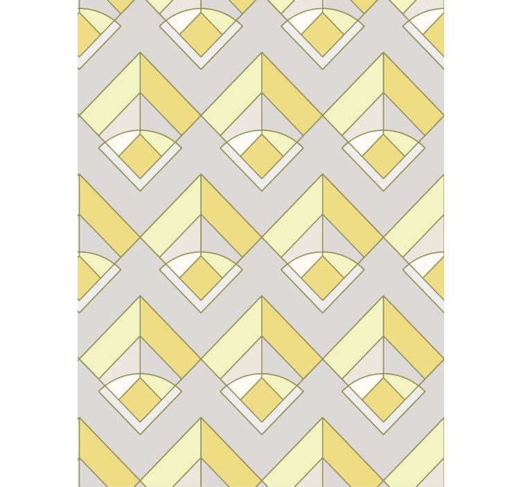 Wallpaper geometric yellow and gray pattern - TenStickers