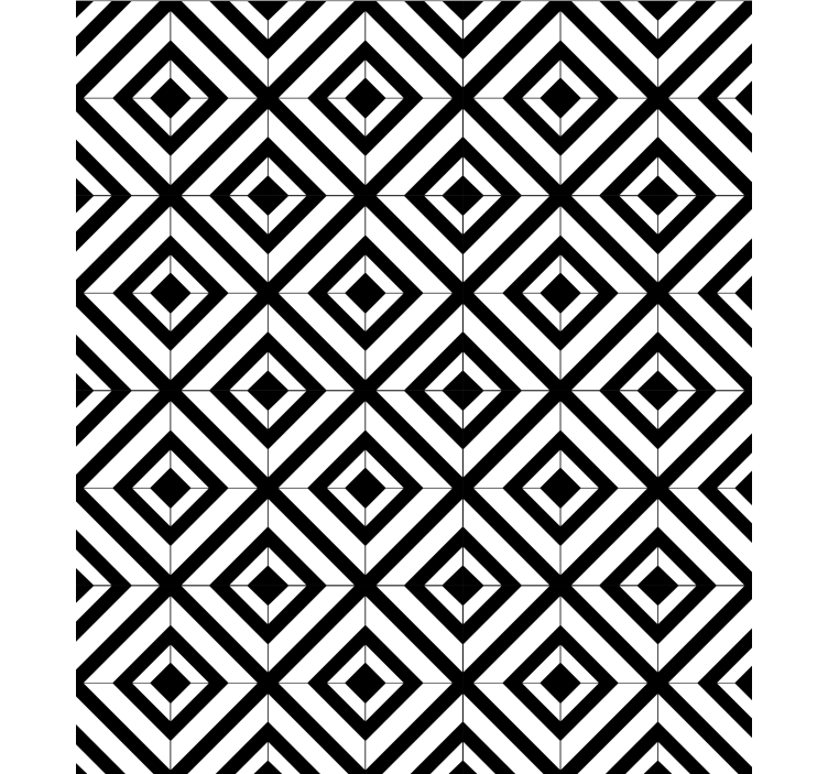 Wallpaper geometric black and white diamonds - TenStickers