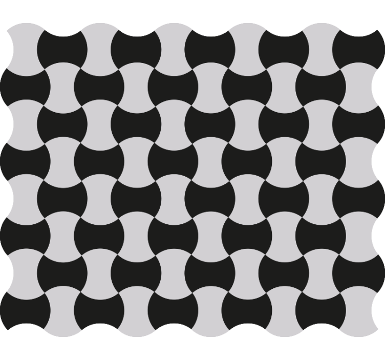 Wallpaper geometric black and white curves - TenStickers