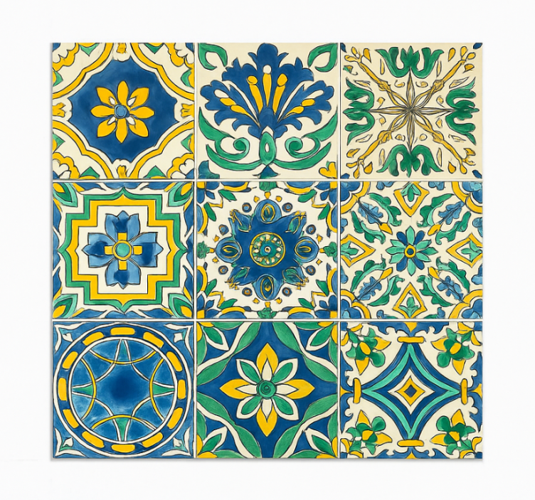 Tiles wallpaper mediterranean style - TenStickers