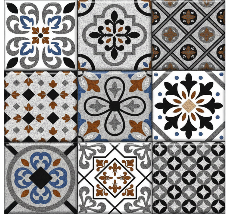 Tiles wallpaper moroccan dark design - TenStickers