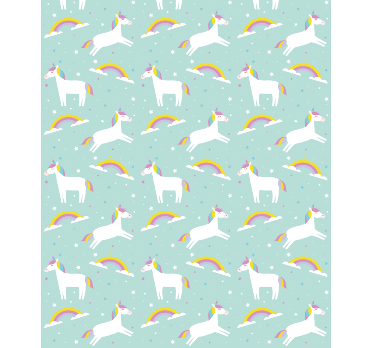 Wallpaper childrens room unicorns and rainbow - TenStickers