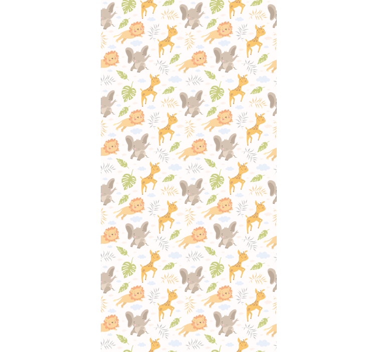 Wallpaper childrens room nordic minimalist safari - TenStickers