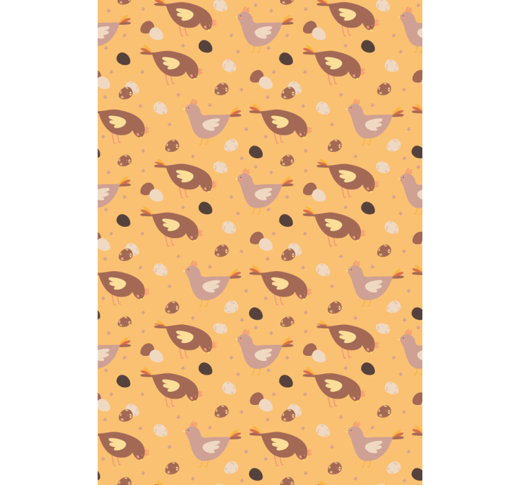 Wallpaper childrens room orange chick design - TenStickers