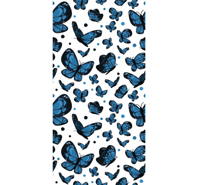 Wallpaper childrens room blue butterfly - TenStickers