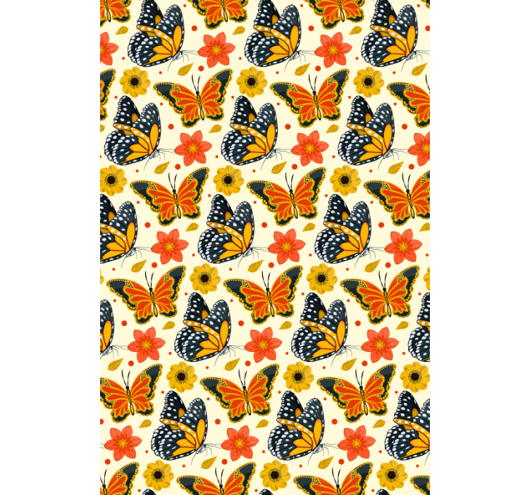 Wallpaper childrens room butterflies floral design - TenStickers