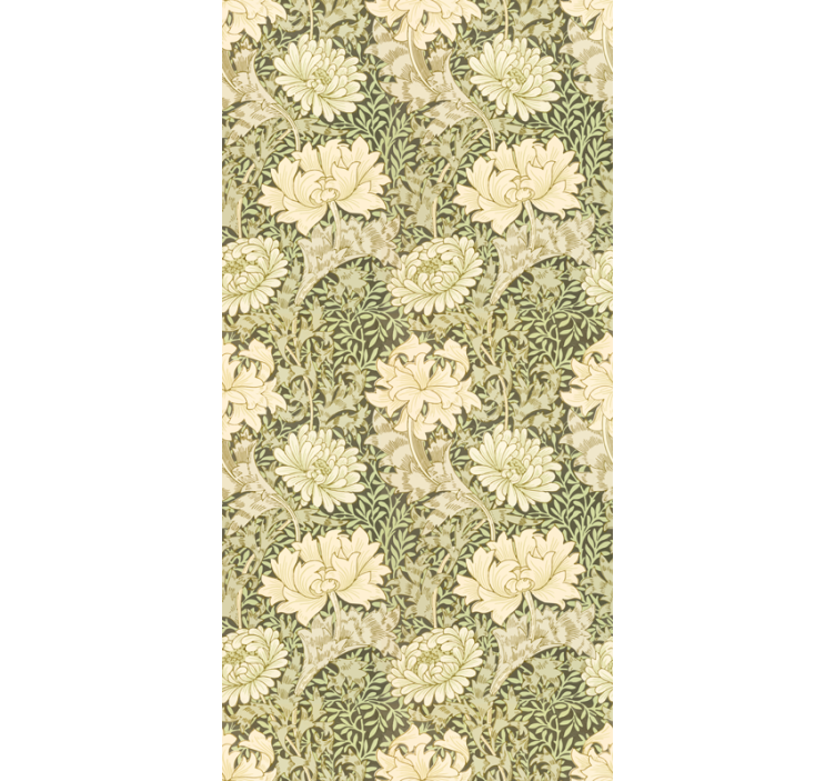 Hallway wallpaper modern style chrysanthemum design - TenStickers