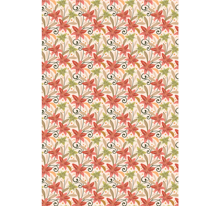 Hallway wallpaper with lively floral design - TenStickers