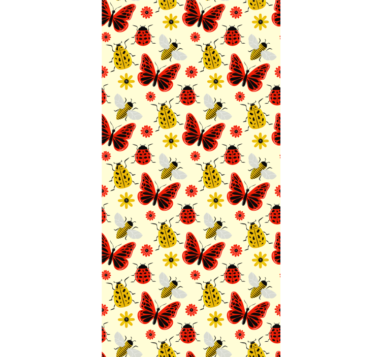 Nordic wallpaper colorful minimalistic insect pattern - TenStickers