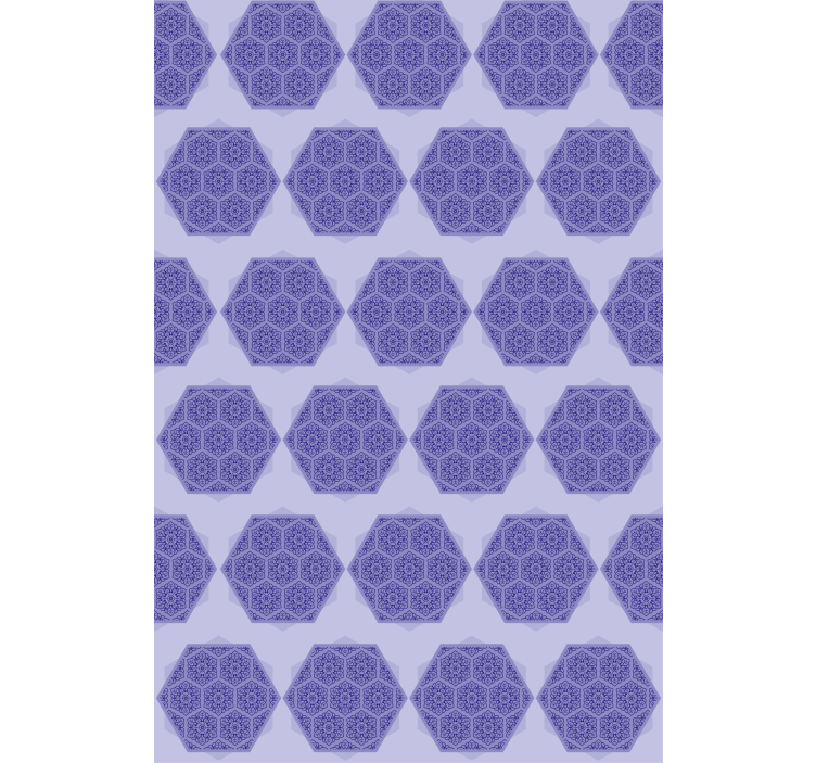 Wallpaper patterns intricate purple hexagons - TenStickers