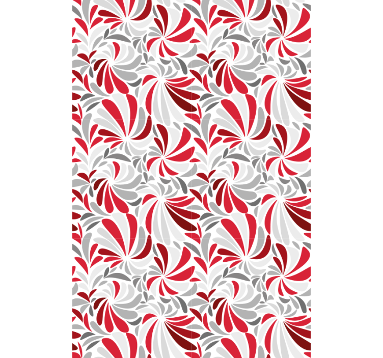 Classic wallpaper gray and red floral pattern - TenStickers