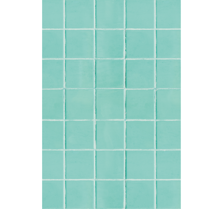 Living room wallpaper turquoise tiled surface - TenStickers