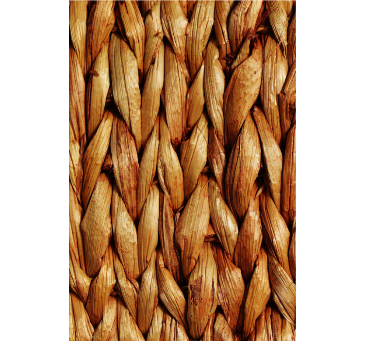 Living room wallpaper braided natural mat - TenStickers