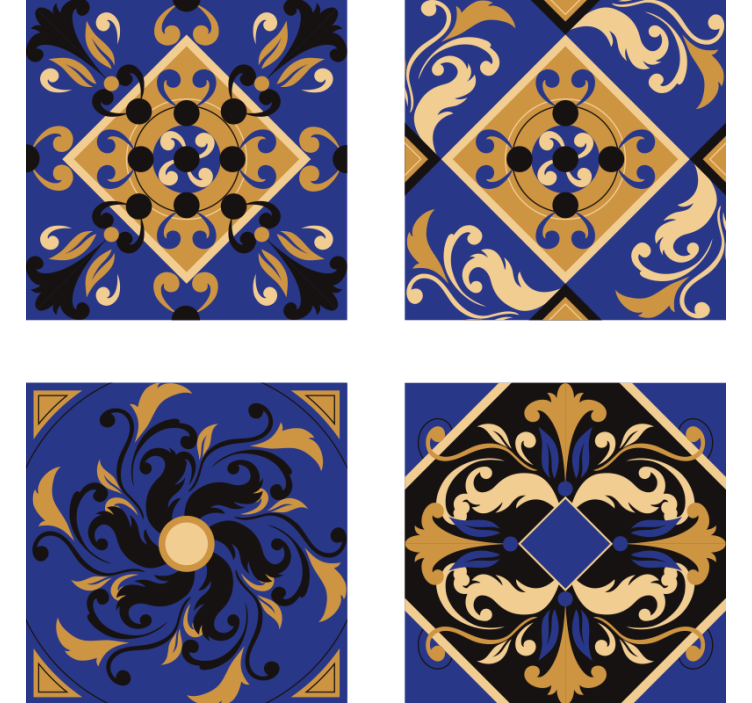 Tiles wallpaper ornamental tile design - TenStickers