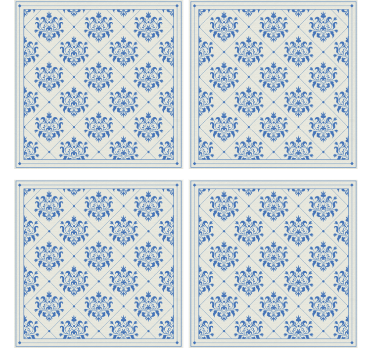 Tiles wallpaper floral and ornamental vintage design - TenStickers