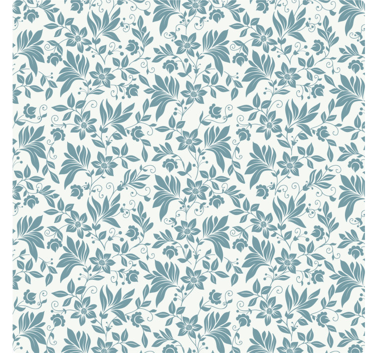 Tiles wallpaper turquoise floral design wallpaper - TenStickers
