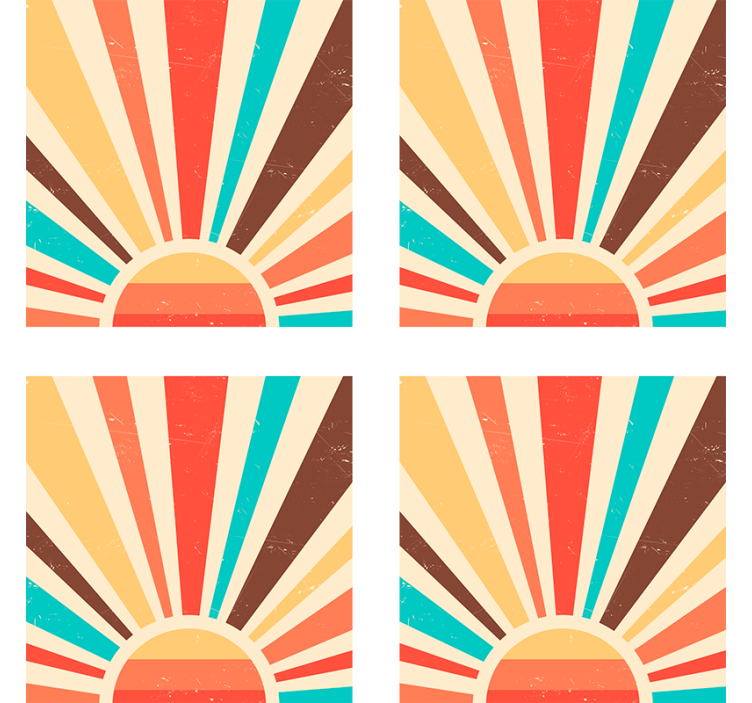 Vintage wallpaper abstract vintage sunset design - TenStickers