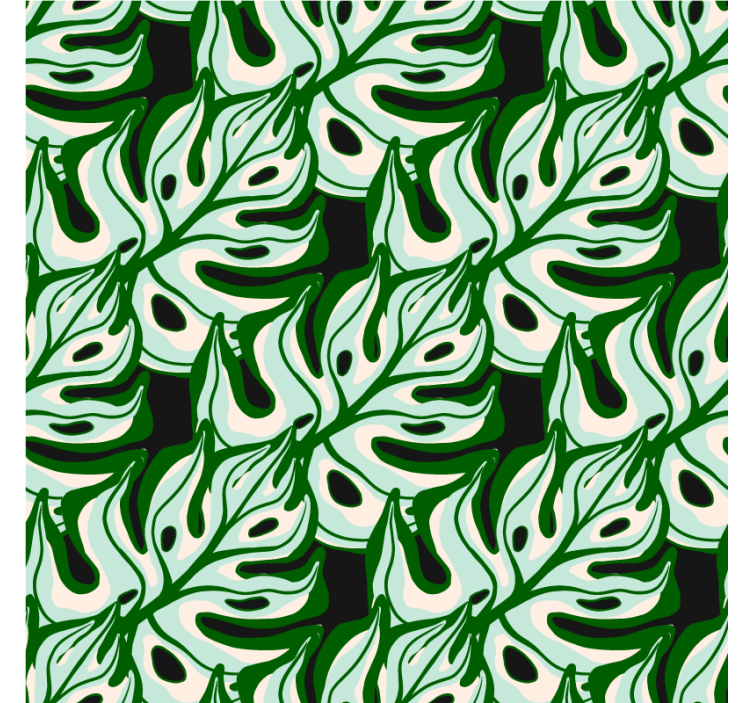Flowers wallpaper with a black and green floral design - TenStickers