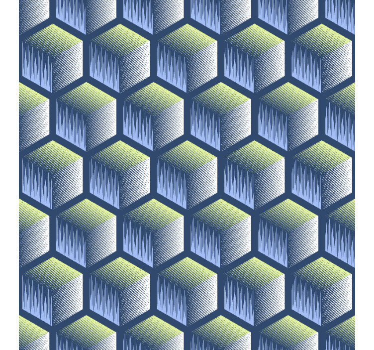 Wallpaper geometric hexagonal cube design - TenStickers