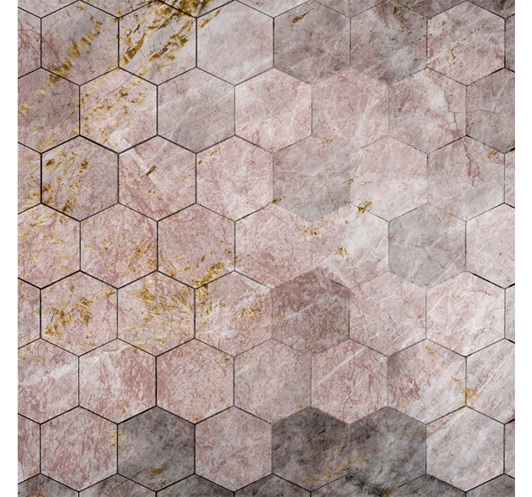 Vintage wallpaper in hexagonal ombre pattern - TenStickers