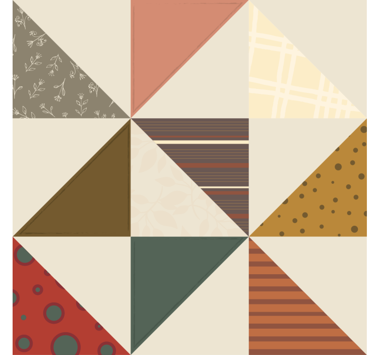 Vintage wallpaper patchwork geometric triangle design - TenStickers