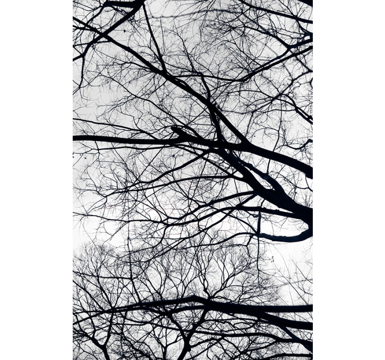 Tree wallpaper in white and gray - TenStickers