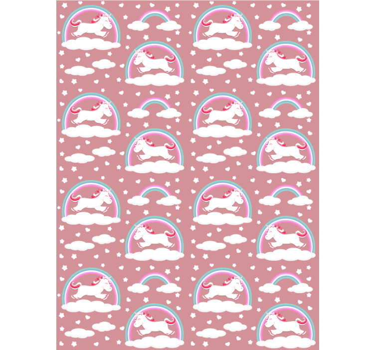 Magical unicorn theme wallpaper childrens room - TenStickers