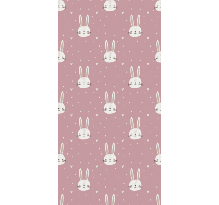 Wallpaper childrens room baby bunny faces - TenStickers