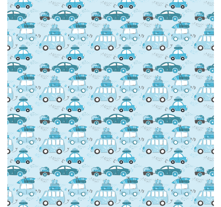 Wallpaper childrens room blue cars design - TenStickers