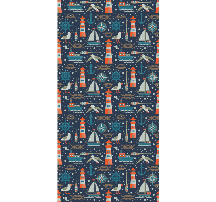 Nautical adventure theme wallpaper childrens room - TenStickers