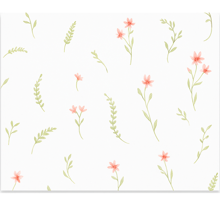 Wallpaper childrens room pastel meadow flowers - TenStickers