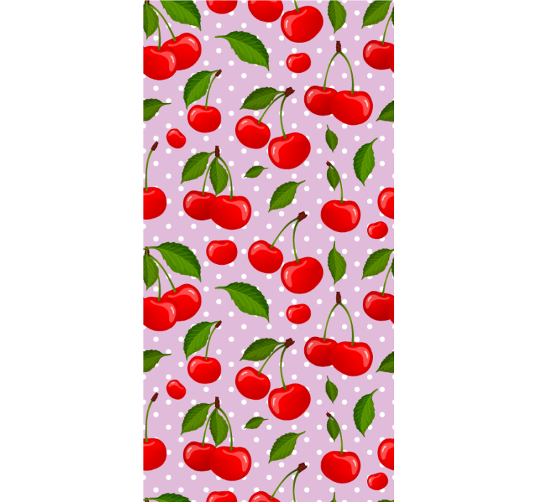Dining room wallpaper cherries and leaves design - TenStickers