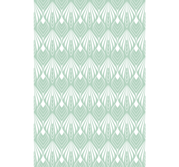 Dining room wallpaper with green stylised leaves - TenStickers