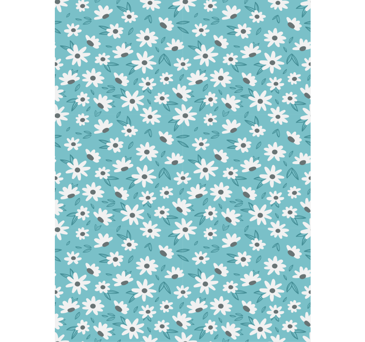 Dining room wallpaper daisy floral design - TenStickers