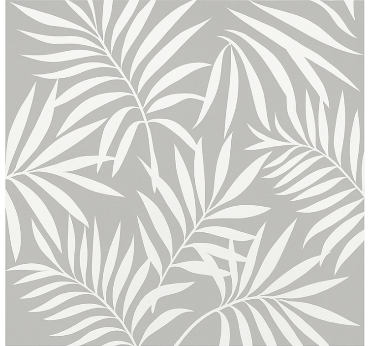Bathroom wallpaper in grey elegant leaves - TenStickers