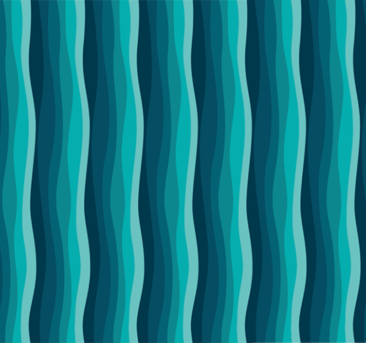 Living room wallpaper serene blue waves - TenStickers