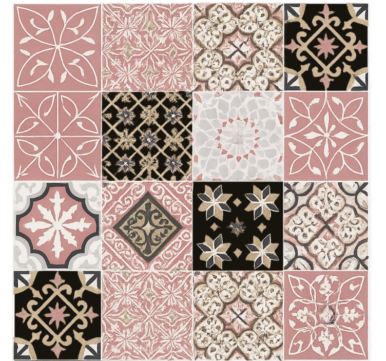 Living room wallpaper in pink cement design - TenStickers