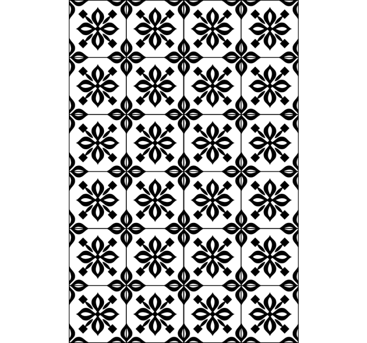 Living room wallpaper black and white mosaic - TenStickers