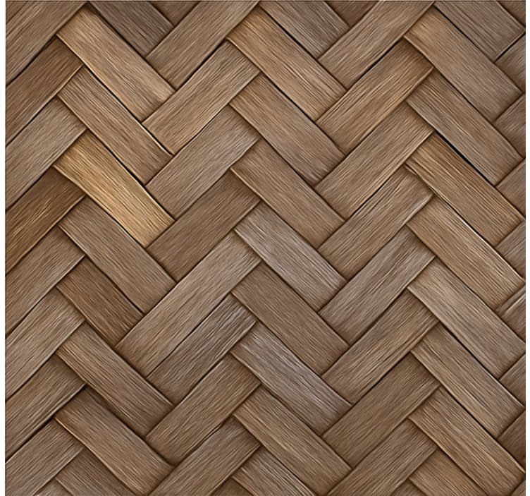 Living room wallpaper braided wood effect - TenStickers