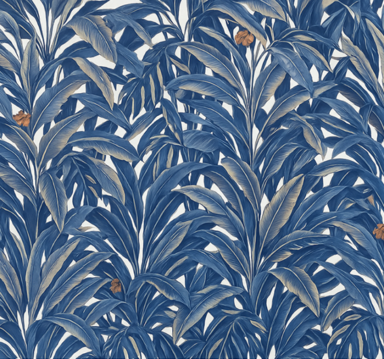 Master bedroom wallpaper lush indigo jungle - TenStickers