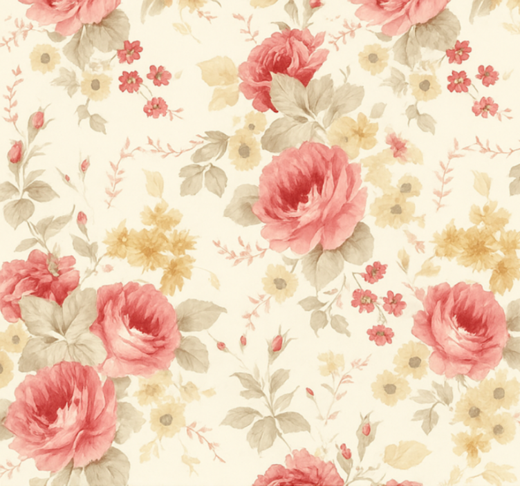 Master bedroom wallpaper romantic floral pattern - TenStickers