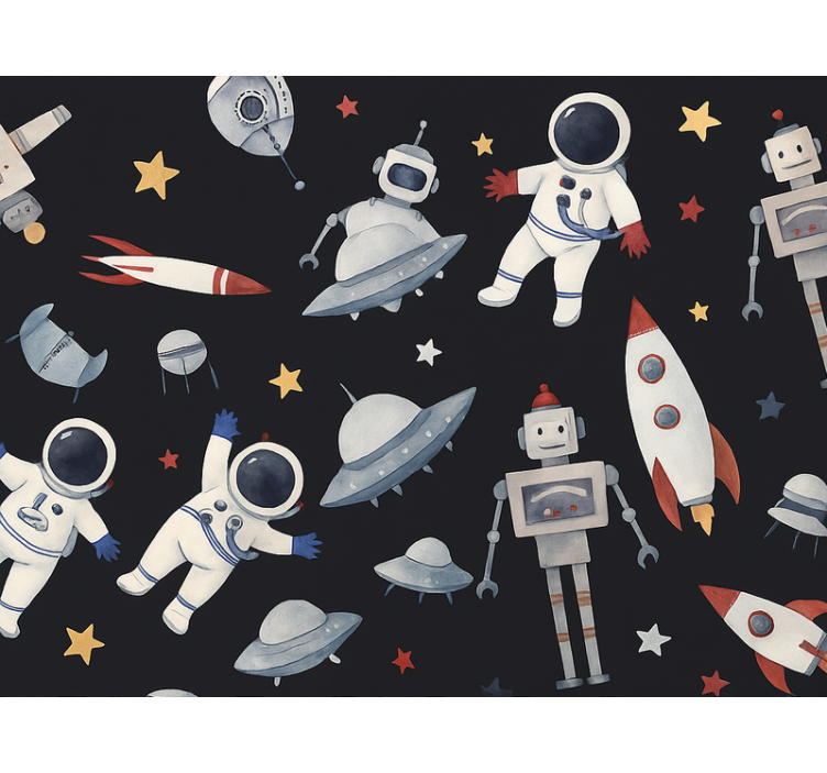 Cosmic kids wallpaper childrens room - TenStickers