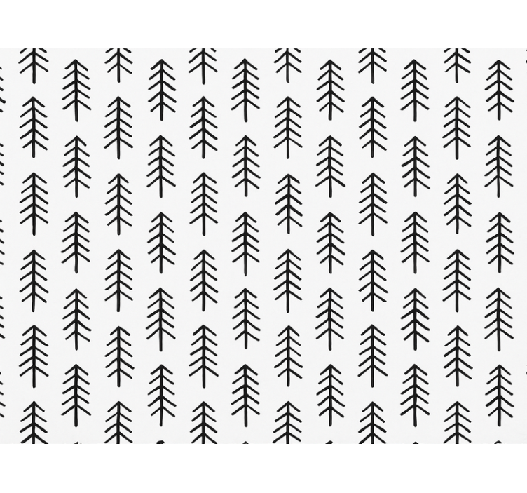 Nordic wallpaper black ink pines - TenStickers