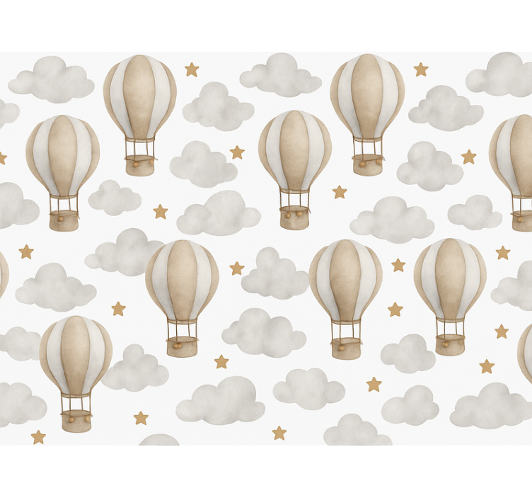 Starry earth balloons wallpaper for the nursery - TenStickers