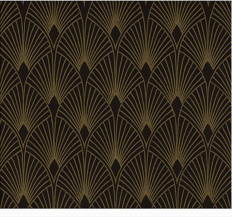 Geometric wallpaper gilded deco fan - TenStickers