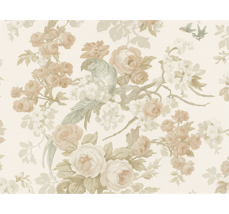 Vintage floral master bedroom wallpaper - TenStickers